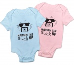 Harden the SUCK Up Baby Onesie (Blue or Pink)